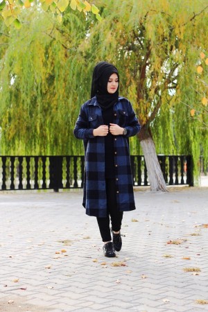 Büyük Beden Kalın Uzun Oduncu Gömlek  Petrol