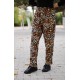 Büyük Beden Desenli Pamuk Süet Cepli Beli Lastikli Pantolon  Büyük Leopar