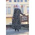 Büyük Beden Baskılı Krep Kumaş Elbise 64 bedene kadar  Siyah Leopar