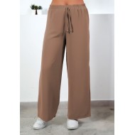 Bol Paça İthal Yüksek Bel Ayrobin Pantolon  Bej