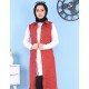 Cepli Uzun Renkli Kot Yelek  Bordo