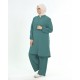 Büyük Beden Ayrobin Düğme Detaylı İkili Takım Petrol Yeşili Büyük Beden Ayrobin Düğme Detaylı İkili Takım Petrol Yeşili