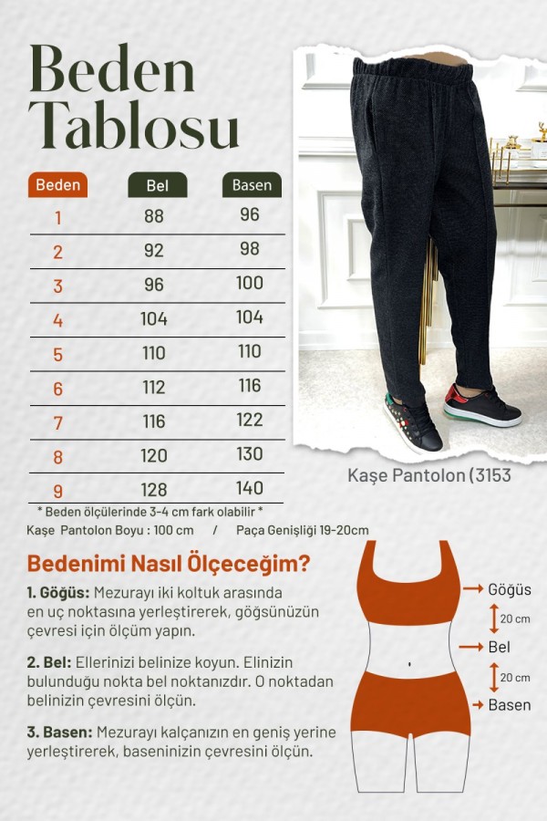 Büyük Beden Cepli Kışlık Lastikli Kaşe Pantolon Gri Zigzag Büyük Beden Cepli Kışlık Lastikli Kaşe Pantolon Gri Zigzag