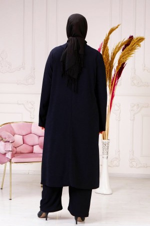 Büyük Beden Salaş Mevlana Yün Efect İkili Takım KOLYE HEDİYELİ Lacivert Büyük Beden Salaş Mevlana Yün Efect İkili Takım KOLYE HEDİYELİ Lacivert