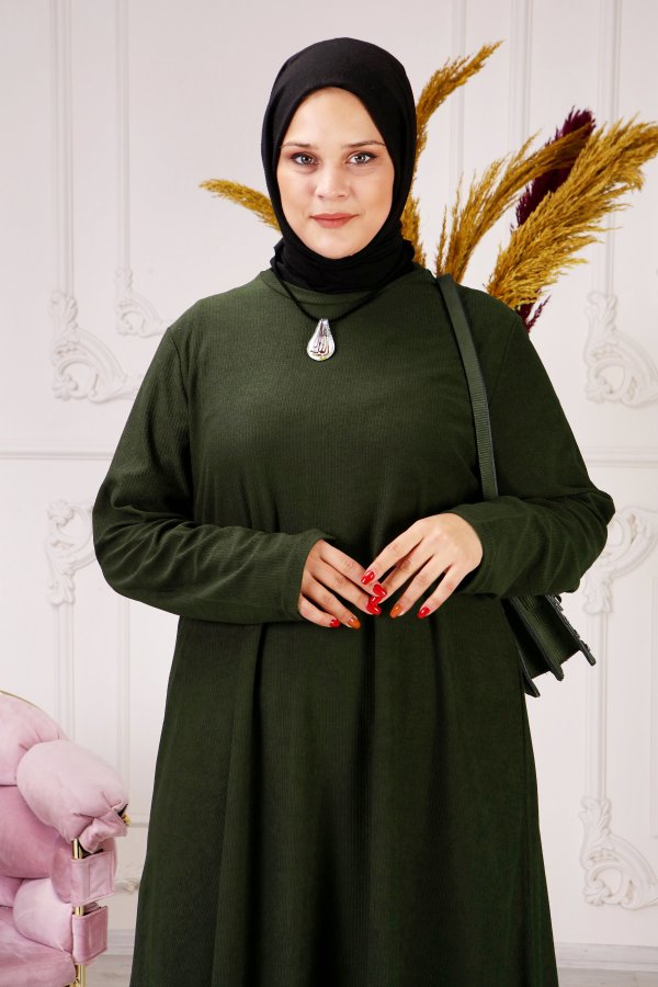 Büyük Beden Salaş Mevlana Yün Efect İkili Takım KOLYE HEDİYELİ Haki Büyük Beden Salaş Mevlana Yün Efect İkili Takım KOLYE HEDİYELİ Haki