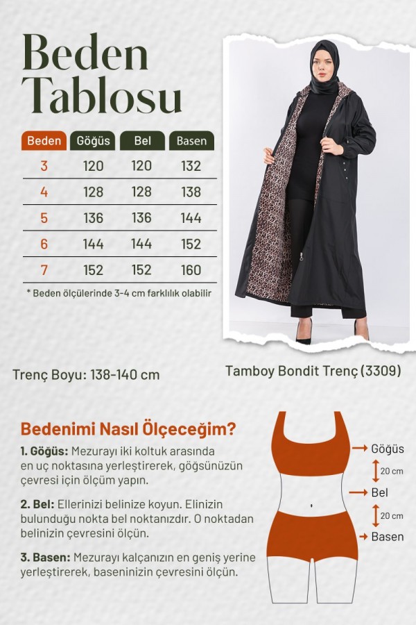 Büyük Beden Tam Boy Düğme Detaylı Su Geçirmez Bondit Kapşonlu Trenç Taba Büyük Beden Tam Boy Düğme Detaylı Su Geçirmez Bondit Kapşonlu Trenç Taba