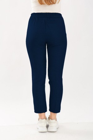 Kadın Kışlık Yün Efekt Dar Paça Pantolon  Lacivert