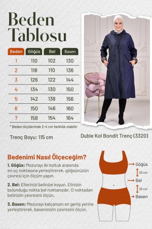 Leo Araboy Duble Kol İçi Leoparlı Bondit Kapşonlu Trenç-Haki Leo Araboy Duble Kol İçi Leoparlı Bondit Kapşonlu Trenç-Haki