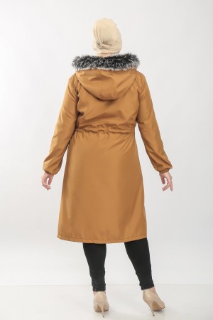 Büyük Beden Ara Boy Kürklü Kışlık Su Geçirmez Kaban Taba Büyük Beden Ara Boy Kürklü Kışlık Su Geçirmez Kaban Taba