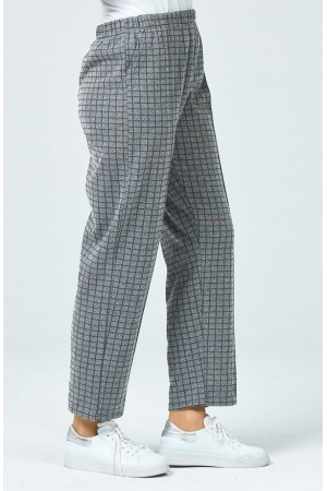 Büyük Beden Cepli Kışlık Lastikli Kaşe Pantolon  Gri Pitikare