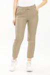 Kadın Kışlık Yün Efekt Dar Paça Pantolon  Bej