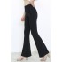 Kadın Büyük Beden Beli Lastikli Full Likralı İspanyol Paça Pantolon  Siyah