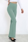 Kadın Büyük Beden Beli Lastikli Full Likralı İspanyol Paça Pantolon  Su Yeşili