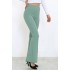 Kadın Büyük Beden Beli Lastikli Full Likralı İspanyol Paça Pantolon  Su Yeşili