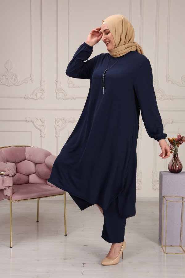 Mevlana Salaş Uzun Ayrobin İkili Takım Kolye Hediyeli Lacivert Mevlana Salaş Uzun Ayrobin İkili Takım Kolye Hediyeli Lacivert