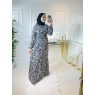 Aleyna Pamuk Viskon Elbise Siyah Zebra Aleyna Pamuk Viskon Elbise Siyah Zebra