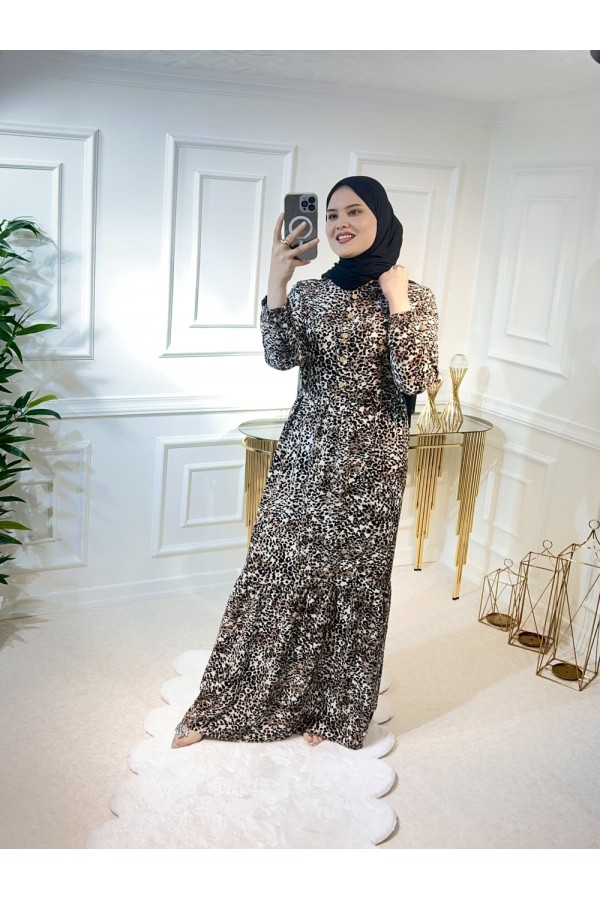 Aleyna Pamuk Viskon Elbise Küçük Leopar Aleyna Pamuk Viskon Elbise Küçük Leopar
