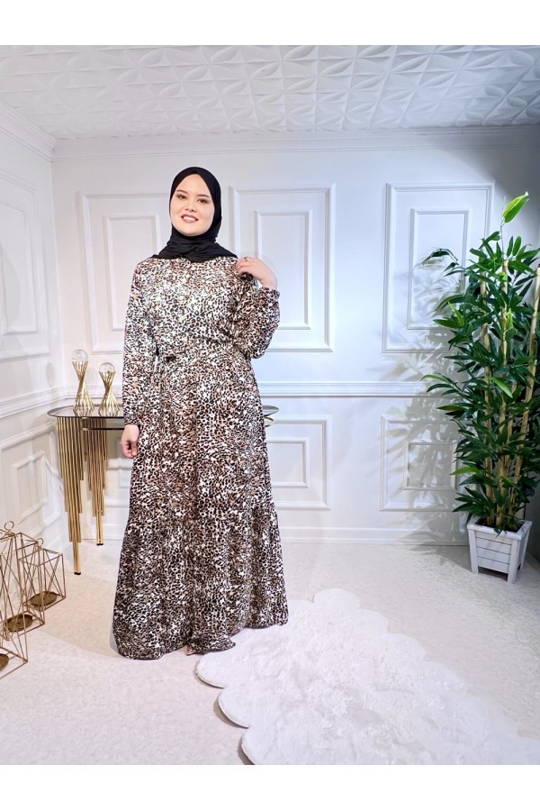 Aleyna Pamuk Viskon Elbise Küçük Leopar Aleyna Pamuk Viskon Elbise Küçük Leopar