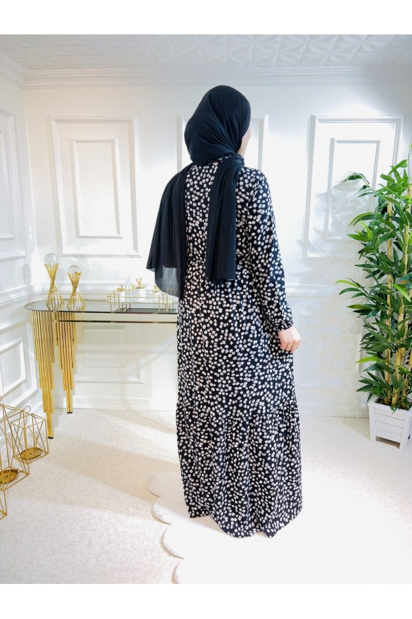 Aleyna Pamuk Viskon Elbise Siyah Küçük Çiçek Aleyna Pamuk Viskon Elbise Siyah Küçük Çiçek