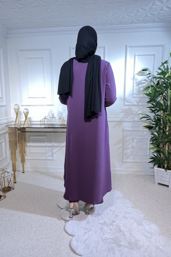 Başak Düğmeli Ayrobin Takım Mor Başak Düğmeli Ayrobin Takım Mor