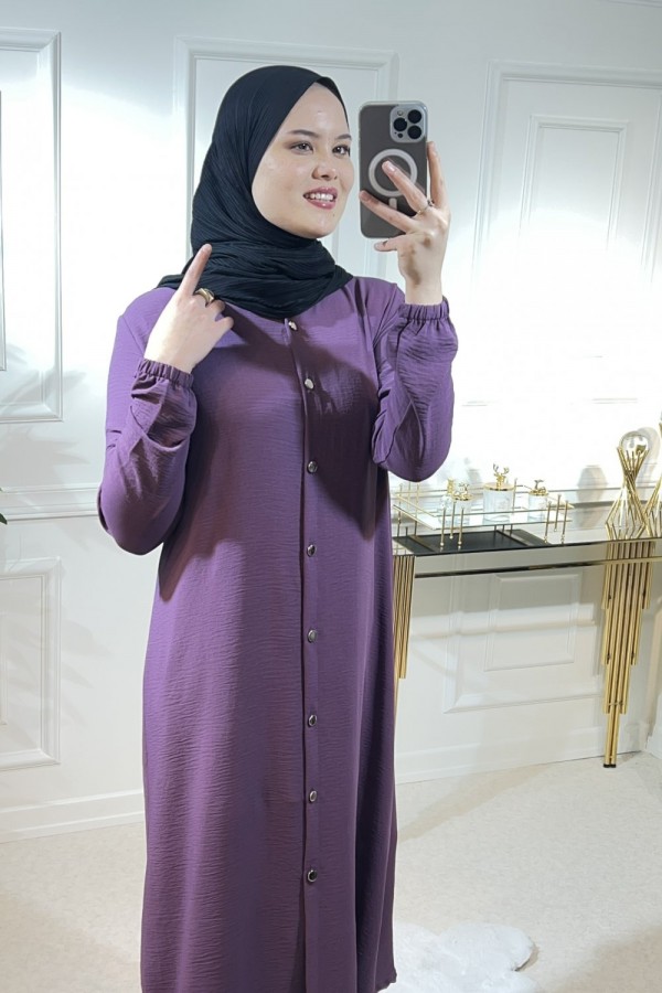 Başak Düğmeli Ayrobin Takım Mor Başak Düğmeli Ayrobin Takım Mor