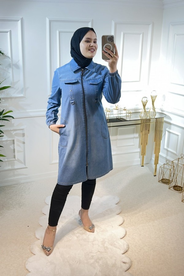 Eftelya Kot Ceket  Açık Mavi