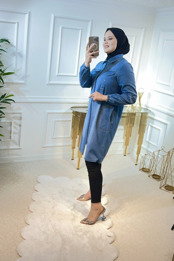 Eftelya Kot Ceket  Açık Mavi