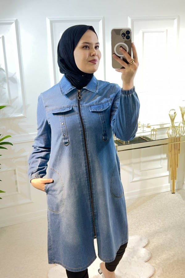 Eftelya Kot Ceket  Açık Mavi