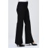 Dalgıç Kumaş Beli Lastikli İspanyol Paça Pantolon  Siyah