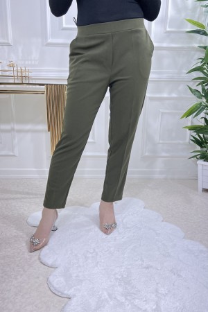 Ceylin İthal Skuba Kumaş Kalem Pantolon  Haki