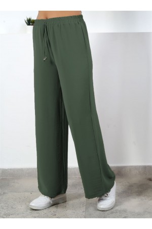 Belinay Bol Paça Pamuk Ayrobin Pantolon Haki Belinay Bol Paça Pamuk Ayrobin Pantolon Haki