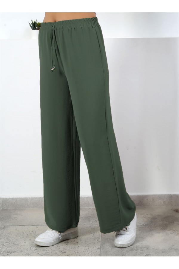 Belinay Bol Paça Pamuk Ayrobin Pantolon Haki Belinay Bol Paça Pamuk Ayrobin Pantolon Haki