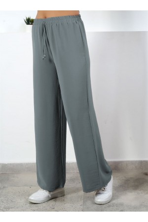 Belinay Bol Paça Pamuk Ayrobin Pantolon Gri Belinay Bol Paça Pamuk Ayrobin Pantolon Gri