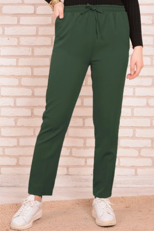 Miraç Dar Paça Pamuk Ayrobin Pantolon  Haki