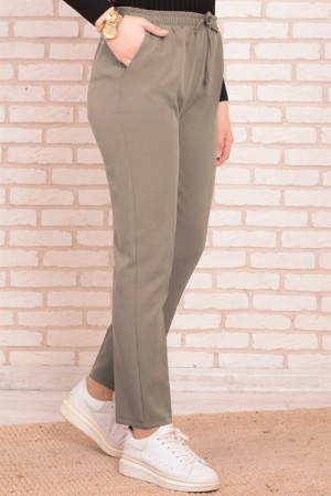 Miraç Dar Paça Pamuk Ayrobin Pantolon  Vizon