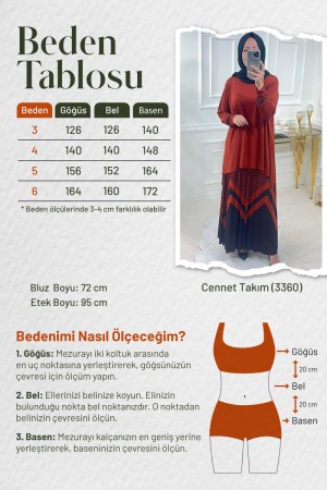 Cennet Büyük Beden Etekli Takım Kiremit Cennet Büyük Beden Etekli Takım Kiremit