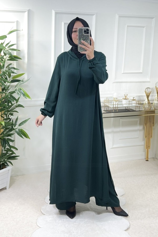 Billur Kapşonlu Ayrobin Takım Zümrüt Billur Kapşonlu Ayrobin Takım Zümrüt