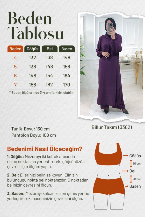 Billur Kapşonlu Ayrobin Takım Zümrüt Billur Kapşonlu Ayrobin Takım Zümrüt