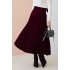 Selen Büyük Beden İthal Skuba Piliseli Etek  Koyu Bordo