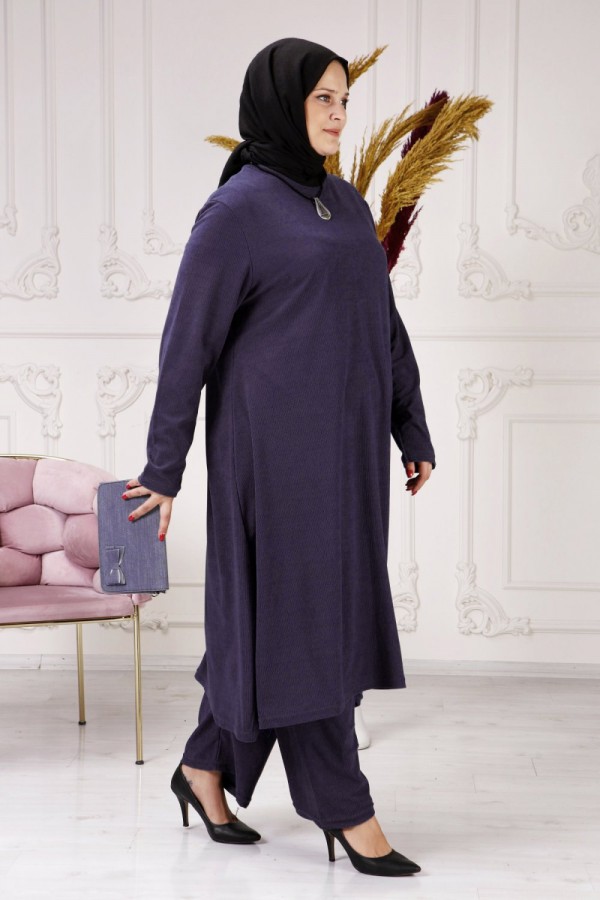 Mevlana Yün Efect İkili Takım KOLYE HEDİYELİ Koyu Mor Mevlana Yün Efect İkili Takım KOLYE HEDİYELİ Koyu Mor