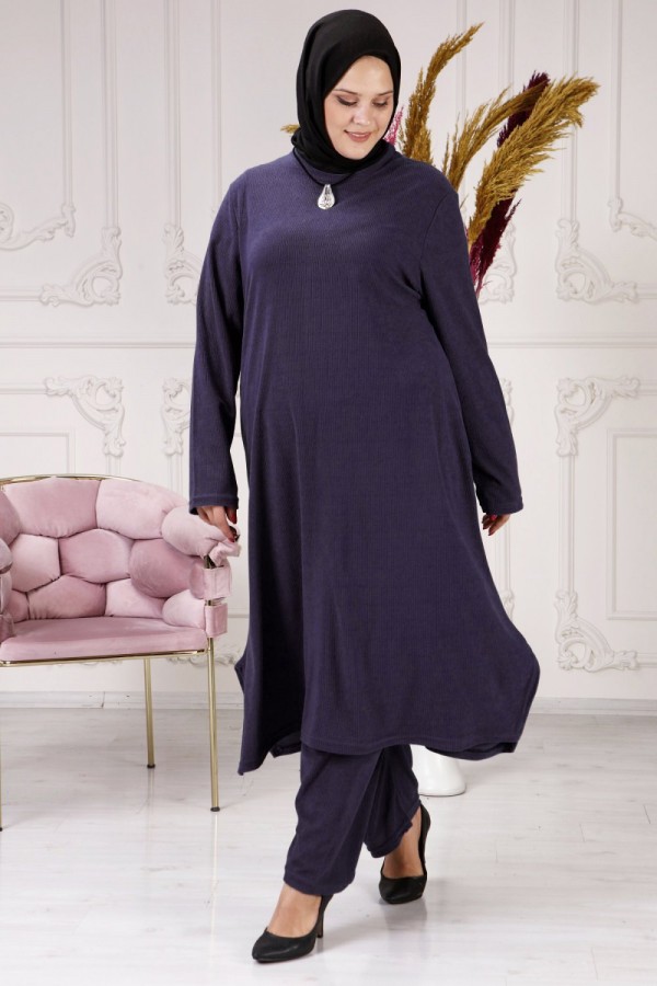 Mevlana Yün Efect İkili Takım KOLYE HEDİYELİ Koyu Mor Mevlana Yün Efect İkili Takım KOLYE HEDİYELİ Koyu Mor