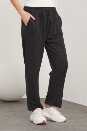 Ecrin Büyük Beden Yün Pantolon - Siyah