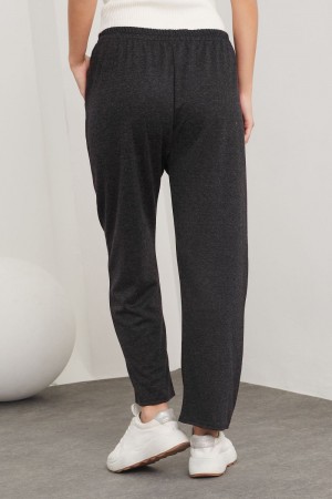 Ecrin Büyük Beden Yün Pantolon - Siyah