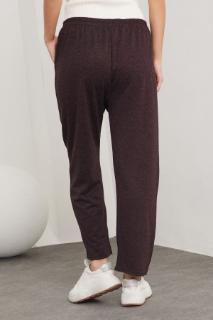 Ecrin Büyük Beden Yün Pantolon - Kahve