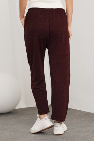 Ecrin Büyük Beden Yün Pantolon - Bordo