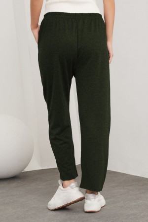 Ecrin Büyük Beden Yün Pantolon - Haki