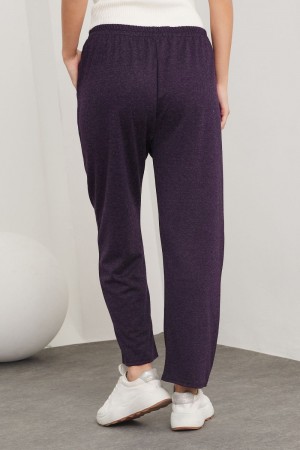 Ecrin Büyük Beden Yün Pantolon - Mürdüm