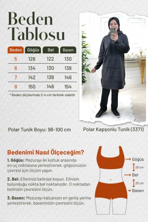 Jade Büyük Beden Kalın Polar Kapüşonlu Tunik - Lacivert