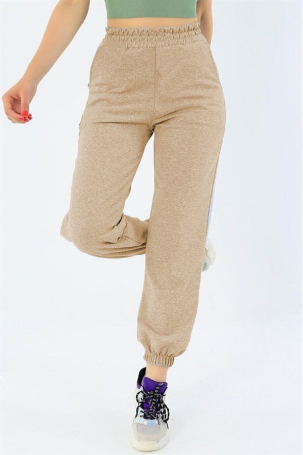 Pr Nergis Dar Paça Alt Eşofman - Bej Pr Nergis Dar Paça Alt Eşofman - Bej