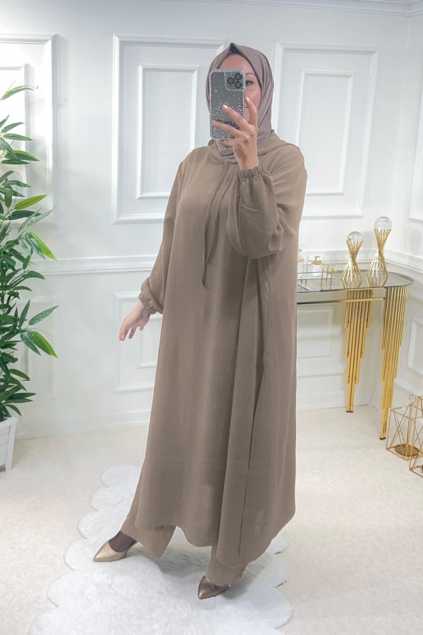 Billur Kapşonlu Ayrobin Takım - Sütlü Kahve Billur Kapşonlu Ayrobin Takım - Sütlü Kahve